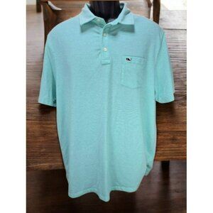 Vineyard Vines Mens Edgartown Aqua Polo Large Pima Cotton
